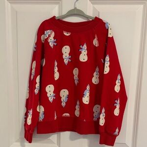 Hanna Andersson Red Snowman French Terry Sweatshirt (2 sizes available)